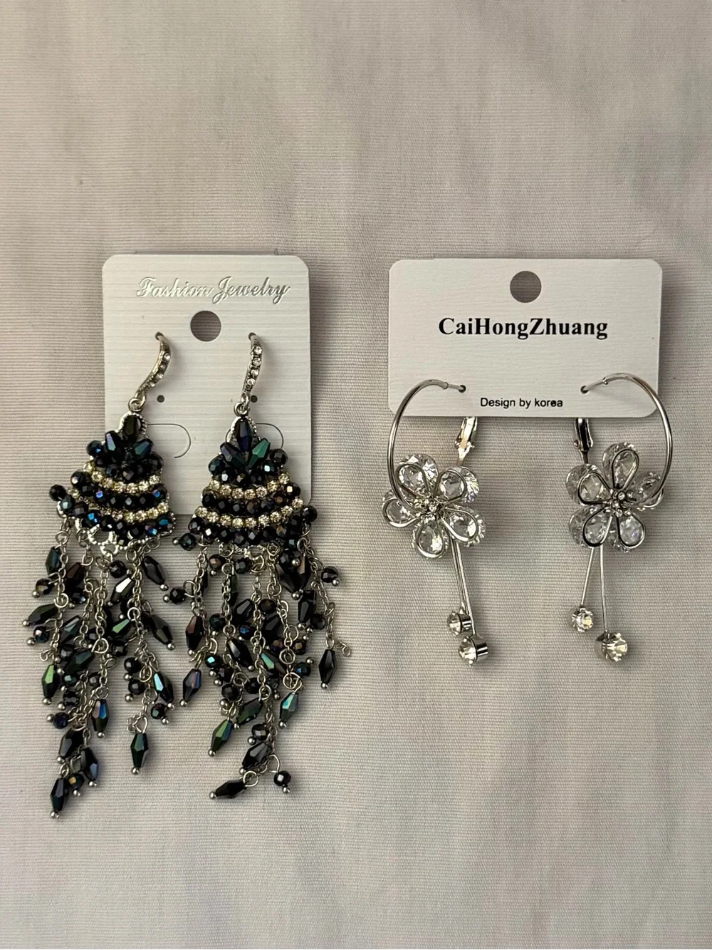 Glam Rhinestone Tassel Statement Earrings $15 Each New
